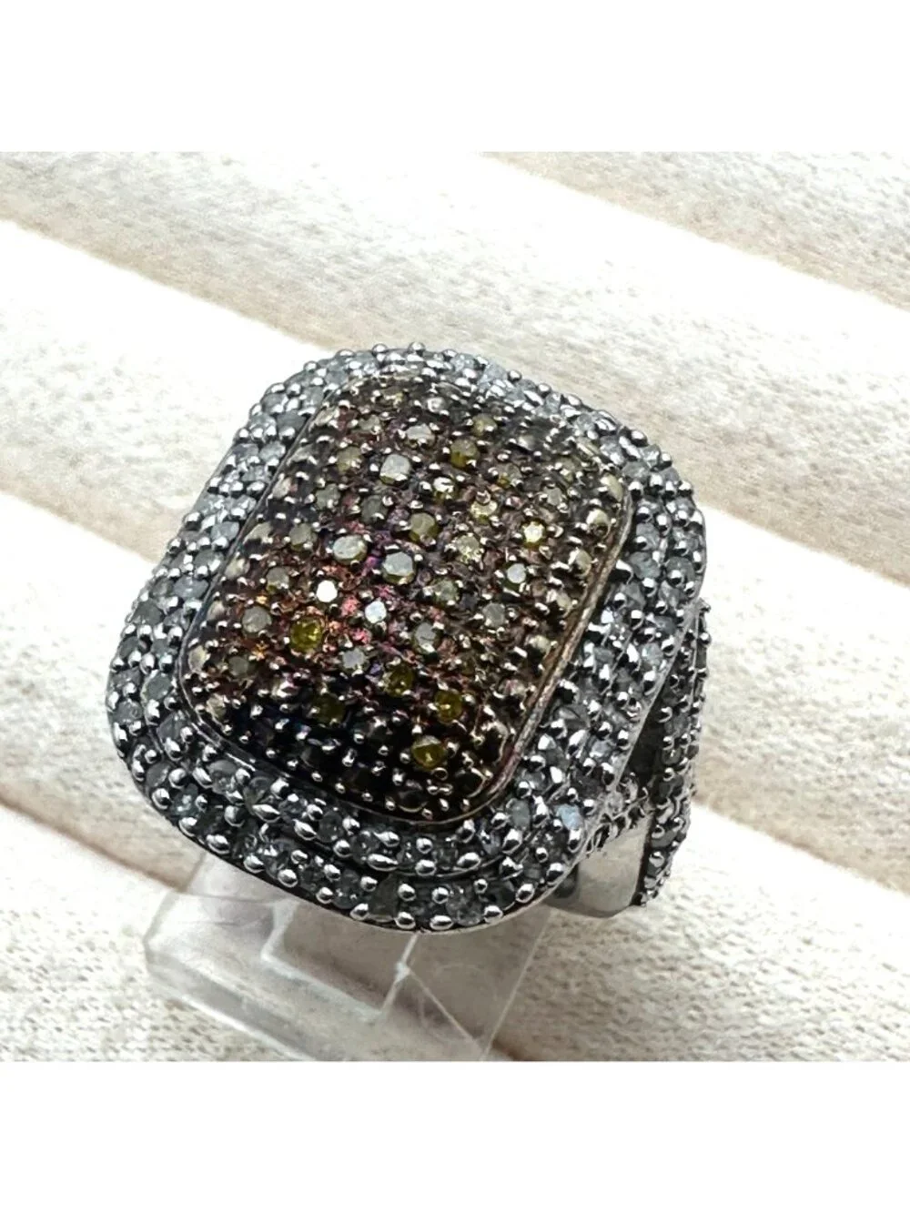 Chuck Clemency Ring Champagne Diamond Size 7 Designer Statement Jewelry